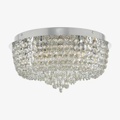 Knees dar lighting EIT5008 Eitan 9 Light Beaded Flush Clear and Polished Chrome