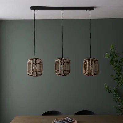 Knees Mathias 3 Bamboo Pendant Light - Natural