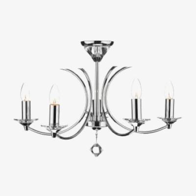 Knees dar lighting Med0550 Medusa 5 Light Dual Mount Pendant K9 Crystal Polished Chrome