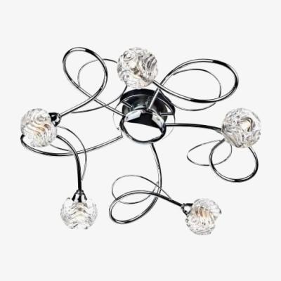 Knees Dar Lighting ZEL5450 Zelda 5 Light Flush Polished Chrome