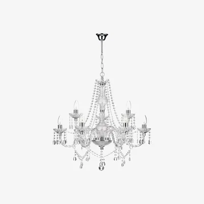 Knees dar lighting KAT1350 Katie 9 Light Chandelier Polished Chrome Acrylic Glass