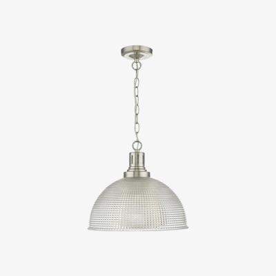 Knees Dar Lighting HOD0146 Hodges 1 Light Glass Satin Nickel Clear