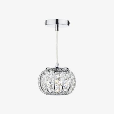 Knees dar lighting Rae0150 Rae 1 Light Pendant Polished Chrome/ Clear