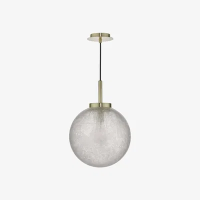 Knees dar lighting Ava0141 Avari 1 Light Pendant Satin Brass And Clear Frosted Glass