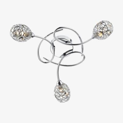 Knees dar lighting NUM5350 Numero 3 Light Semi Flush Polished Chrome