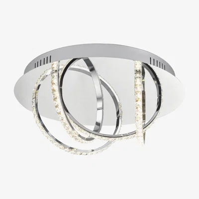 Knees Dar Lighting ZAN5250 Zancara 4 Light Flush Polished Chrome And Crystal LED