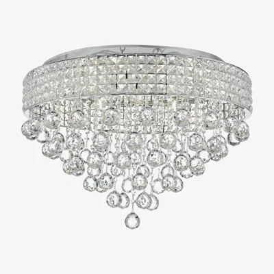 Knees dar lighting MAT1350 Matrix 9 Light Flush Polished Chrome and Crystal