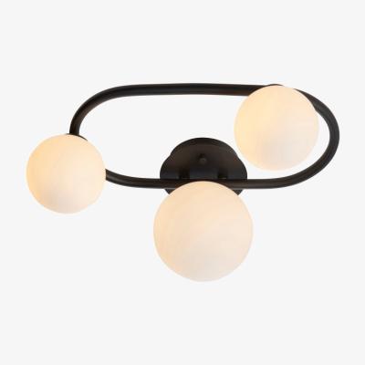 Knees Berisso 3 Light Circular Bathroom Light - Black