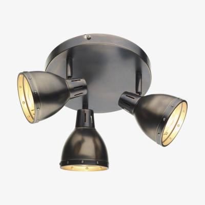 Knees dar lighting OSA7661 Osaka 3 Light Round Plate Spot Antique Chrome
