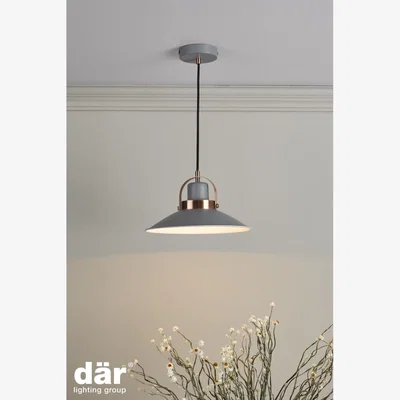 Knees dar lighting Lid0139 Liden 1 Light Single Pendant Graphite Copper