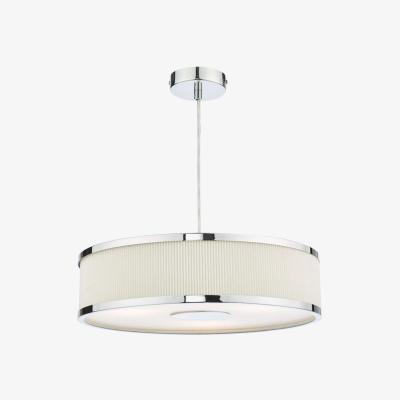 Knees dar lighting Alv1033 Alvaro 3 Light Single Pendant Polished Chrome Ivory
