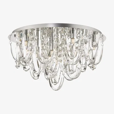 Knees dar lighting ROX4850 Roxanne 11 Light Flush Polished Chrome and Crystal