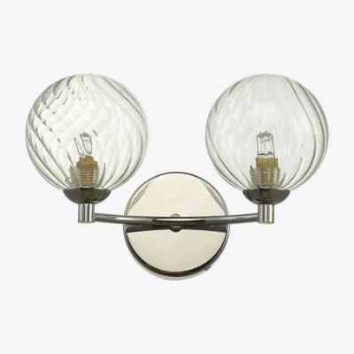 Knees dar lighting IZZ0950-03 Izzy 2 Light Wall Light Polished Chrome Twisted Glass