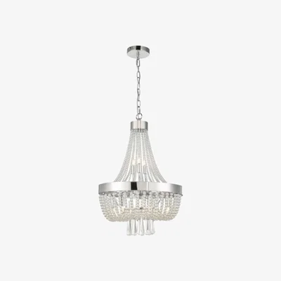 Knees dar lighting Aly1350 Alyssa 9 Light Pendant Polished Chrome Glass