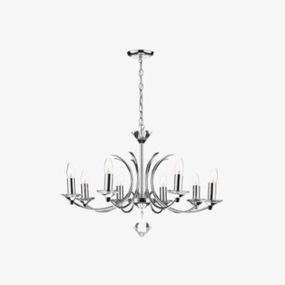 Knees dar lighting Med0850 Medusa 8 Light Dual Mount Pendant K9 Crystal Polished Chrome
