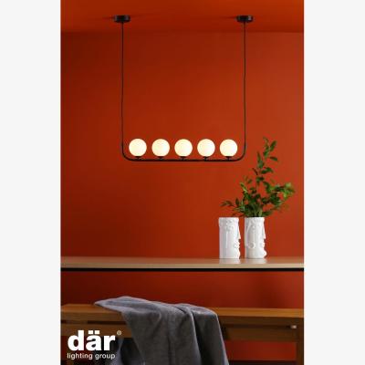 Knees dar lighting Cra0522-02 Cradle 5 Light Bar Pendant Matt With Opal Glass