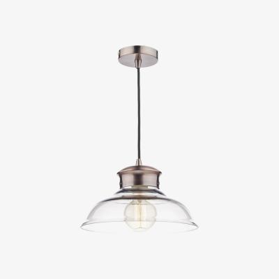 Knees Dar Lighting SIR0164 Siren 1 Light Pendant Glass/Copper