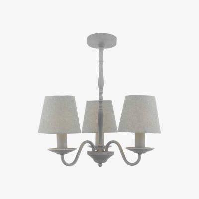 Knees Dar Lighting JOA0339 Joanna 3 Light Pendant Grey Complete With Grey Shades