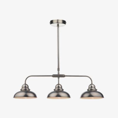 Knees Dar Lighting DYN0361 Dynamo 3 Light Bar Pendant Antique Chrome