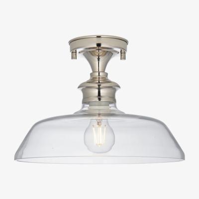 Knees Barford 1 Light Flush Ceiling Light - Nickel/Clear