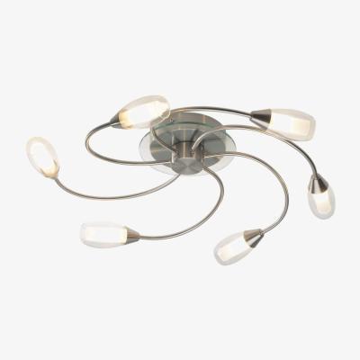 Knees dar lighting TUG0646 Tugel 6 Light Flush Satin Chrome G9