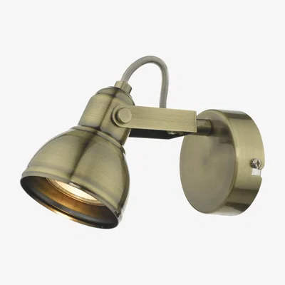 Knees dar lighting FOT0775 Fothergill Single Spotlight Antique Brass
