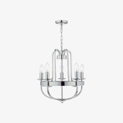 Knees dar lighting Hey0538 Heythrope 5 Light Pendant Polished Nickel