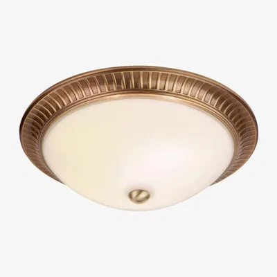 Knees Brahm 2 Light Flush Ceiling Light - Antique Brass