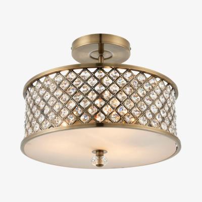 Knees Moncton 3 Light Flush Ceiling Light - Antique Brass