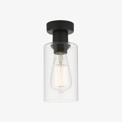 Knees dar lighting Miu0122 Miu 1 Light Flush Matt Black Glass