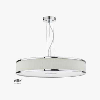 Knees dar lighting Alv1733 Alvaro 6 Light Single Pendant Polished Chrome Ivory