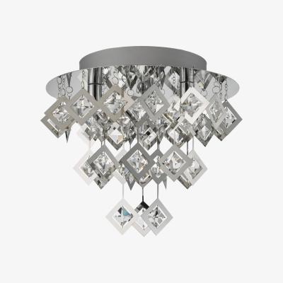 Knees dar lighting Leo5250 Russell 3 Light Flush Polished Chrome and Clear Glass