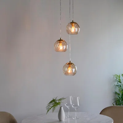 Knees Dimple 3 Pendant Light - Satin Brass