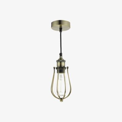 Knees dar lighting TAU0175 Taurus 1 Light Pendant Cage Antique Brass