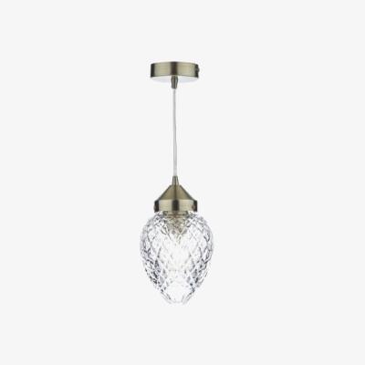 Knees dar lighting Aga0175 Agatha 1 Light Pendant Antique Brass