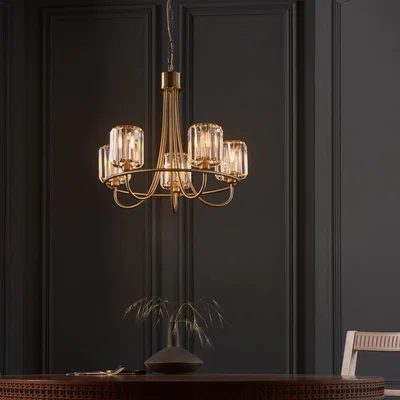 Knees Berenice 5 Pendant Light - Antique Brass