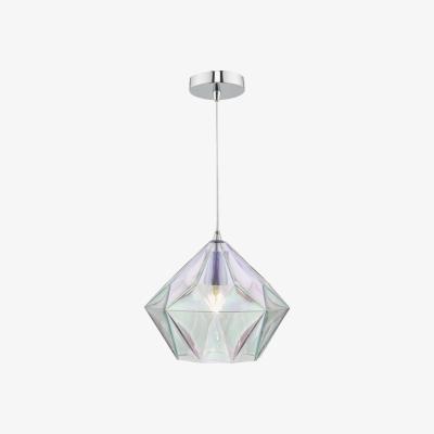 Knees dar lighting Gai0150 Gaia Iridised Glass and Polished Chrome Pendant