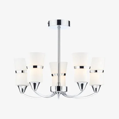 Knees dar lighting DUB0550-LED Dublin 5 Light Semi Flush Polished Chrome Led