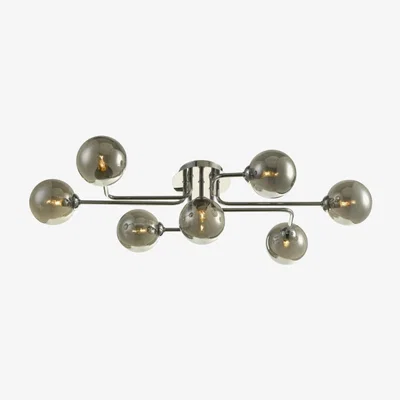 Knees dar lighting Rey3450-01 Reyna 7 Light Semi Flush Polished Chrome With Smoked Glass