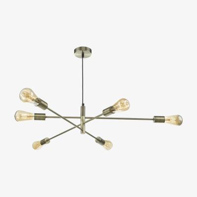Knees dar lighting Ala0675 Alana 6 Light Pendant Antique Brass