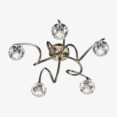 Knees dar lighting BAB5475 Babylon 5 Light Semi Flush Antique Brass