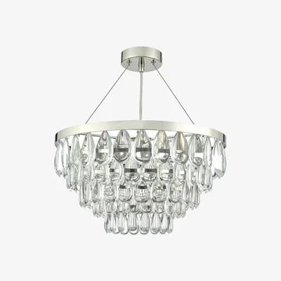 Knees dar lighting Sce0350 Sceptre 3 Light Pendant Pebble Style Clear Droppers Polished Chrome Frame