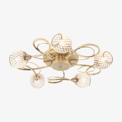 Knees Guamini 5 Light Flush Ceiling Light - Antique Brass