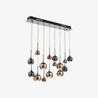 Knees dar lighting AUR6264 Aurelia 15 Light Bar Pendant Black Chrome and Multi Colour