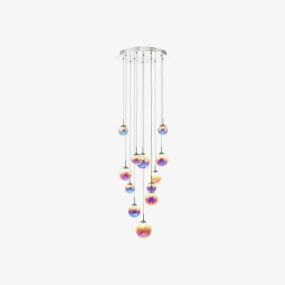Knees dar lighting CES1250 Cesario 12 Light Cluster Pendant Polished Chrome And Multi Colour LED
