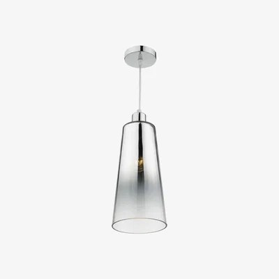 Knees Dar Lighting SMO6550 Smokey Easy Fit Pendant Graduated Chromed Glass