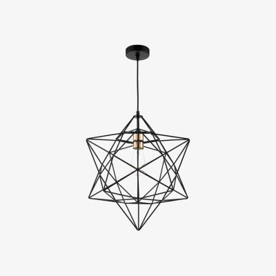 Knees dar lighting Lua0122 Luanda 1 Light Pendant Matt Black and Bright Copper Detail