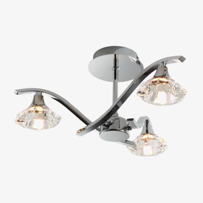 Knees Ensenada 3 Light Semi Flush Ceiling Light - Chrome