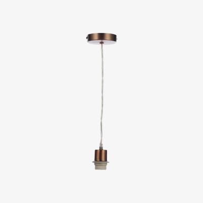 Knees dar lighting Sp64 1 Light Aged Copper E27 Suspension With Clear Cable