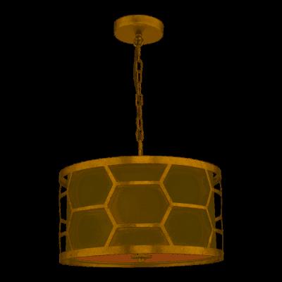 Knees dar lighting Eps0312 Epstein 3 Light Pendant Gold and Ivory